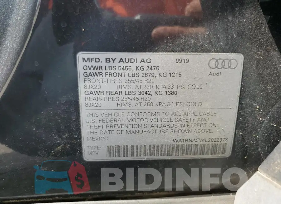 WA1BNAFY4L2022373 Photo# 13