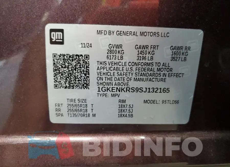 1GKENKRS9SJ132165 Photo# 13