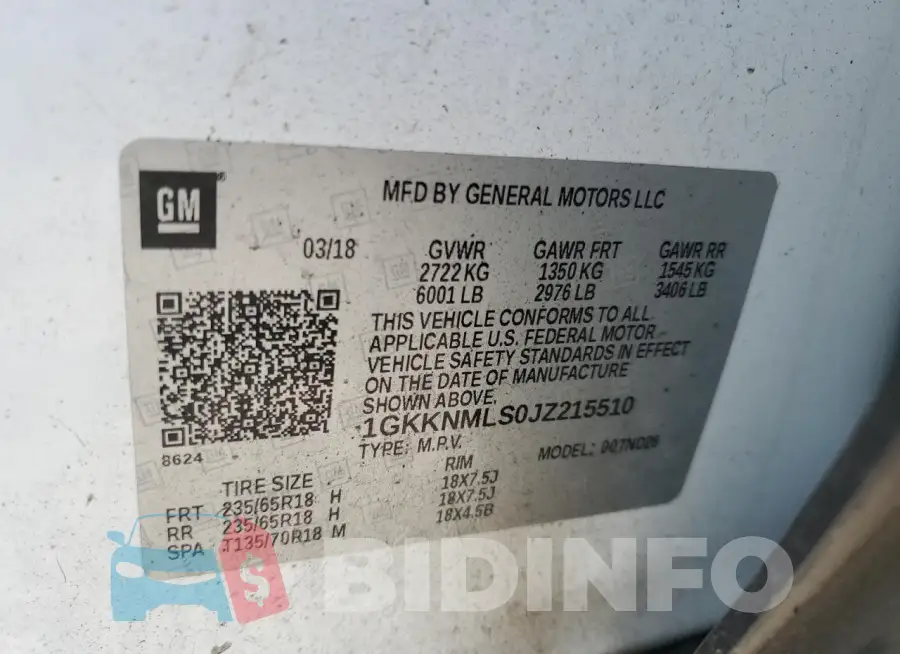 1GKKNMLS0JZ215510 Photo# 13
