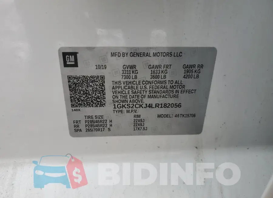 1GKS2CKJ4LR182056 Photo# 13