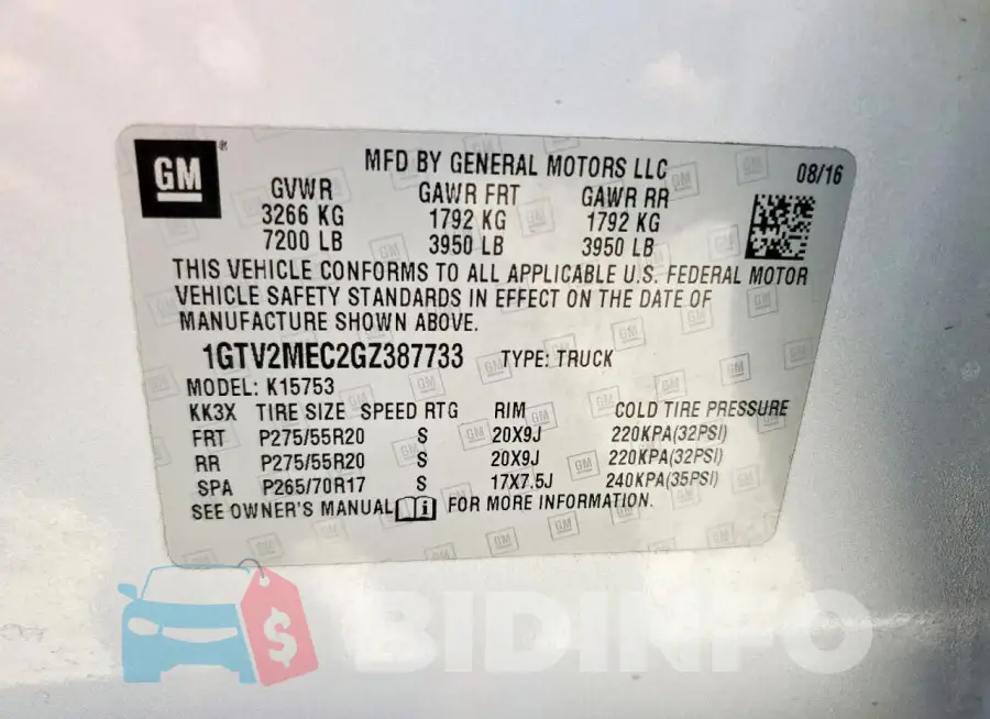 1GTV2MEC2GZ387733 Photo# 12