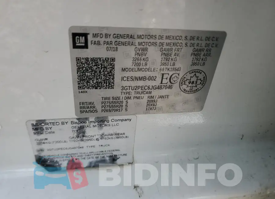3GTU2PEC6JG487046 Photo# 12