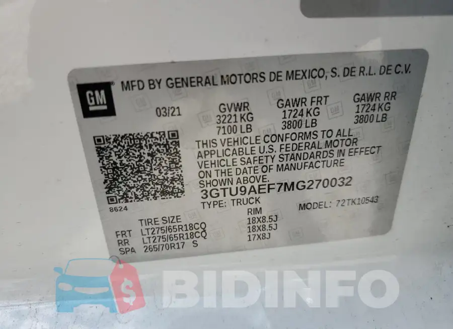 3GTU9AEF7MG270032 Photo# 12