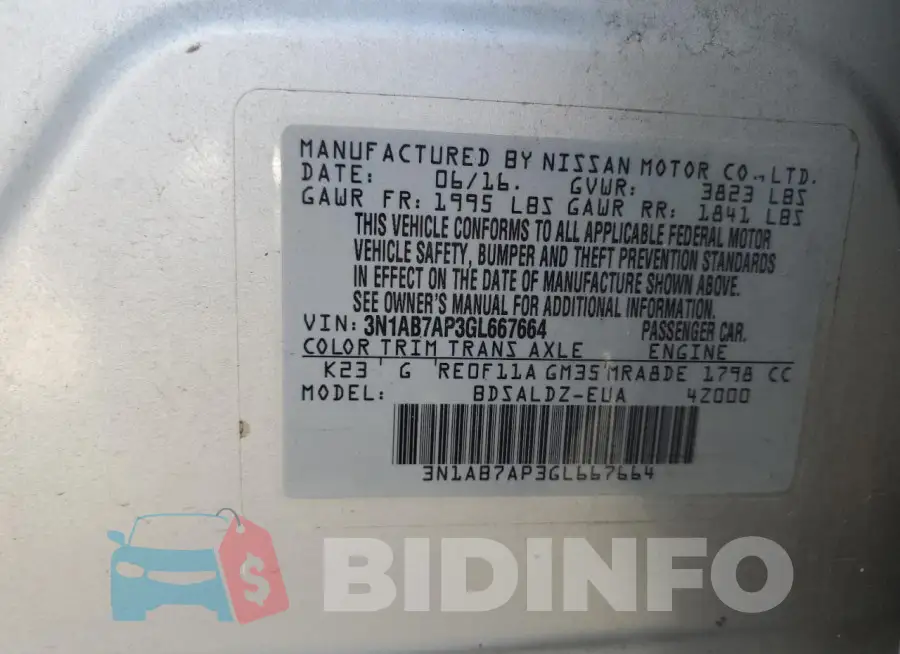 3N1AB7AP3GL667664 Photo# 12