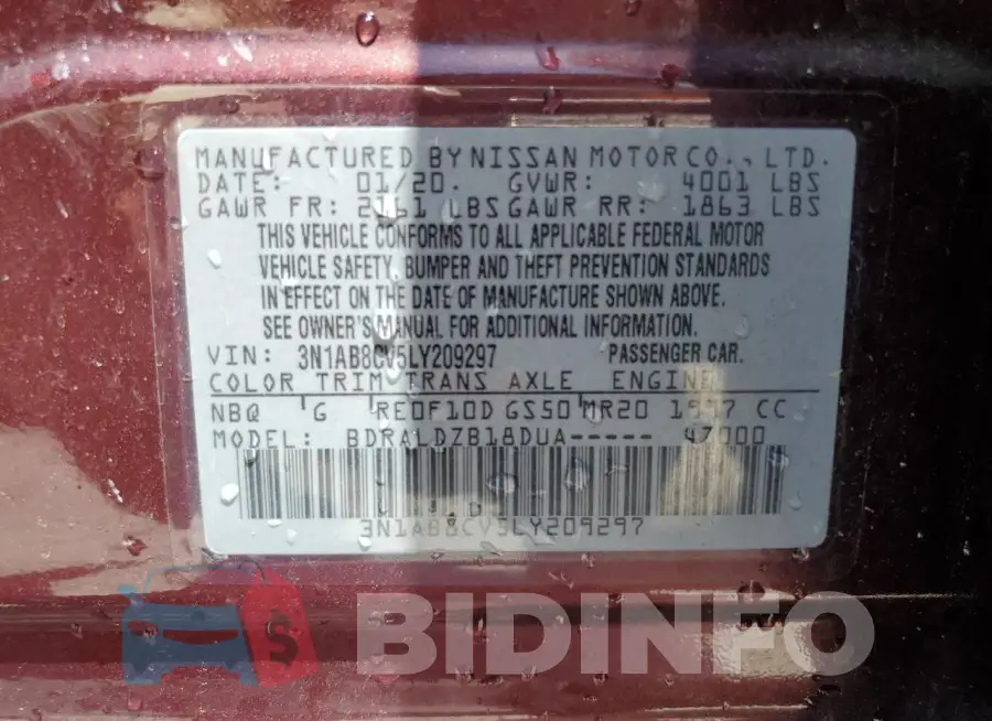 3N1AB8CV5LY209297 Photo# 12
