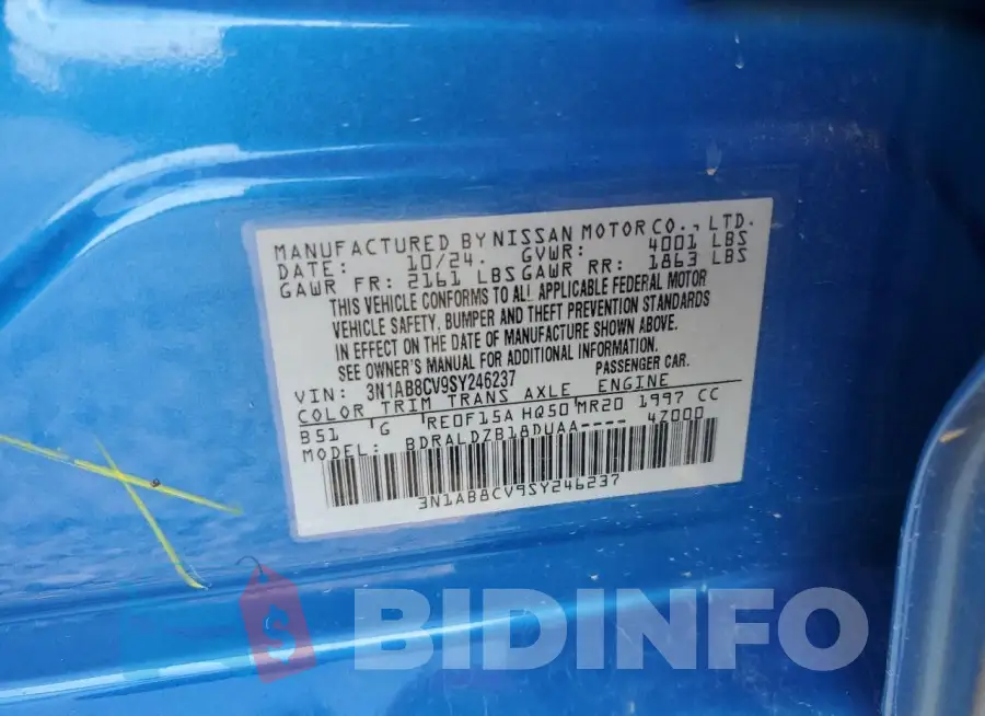 3N1AB8CV9SY246237 Photo# 12