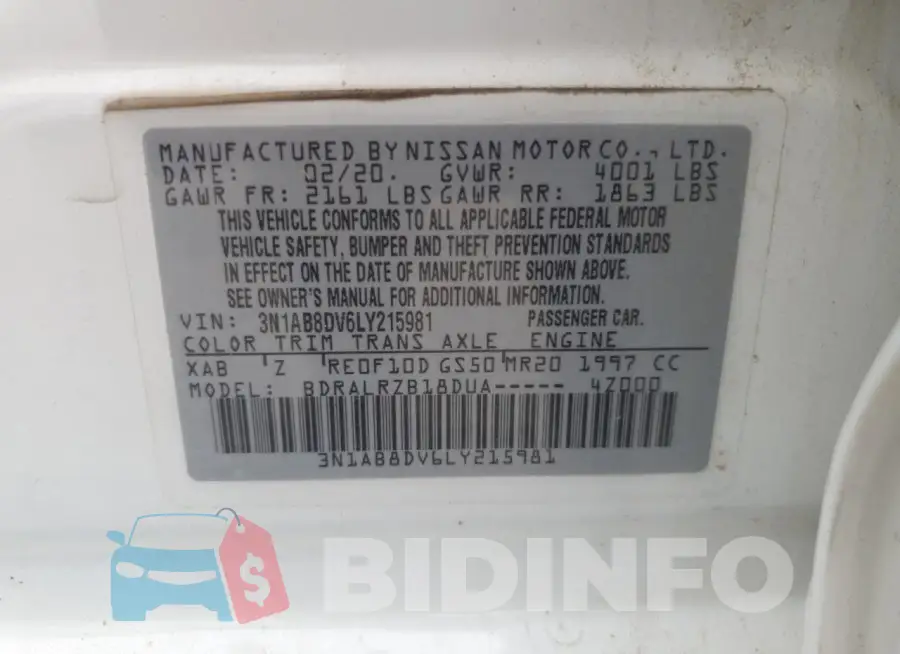 3N1AB8DV6LY215981 Photo# 12