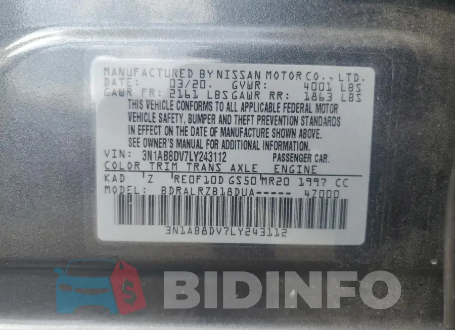 3N1AB8DV7LY243112 Photo# 12