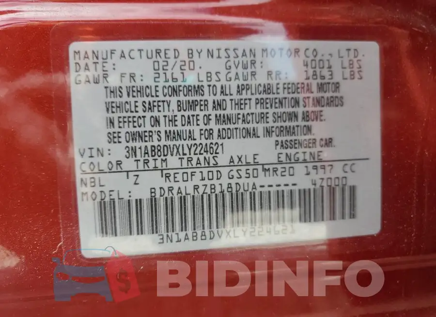 3N1AB8DVXLY224621 Photo# 13