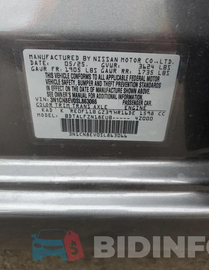 3N1CN8EV0SL863066 Photo# 12