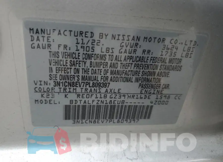 3N1CN8EV7PL809397 Photo# 12