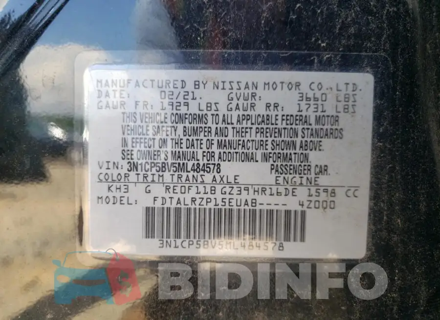 3N1CP5BV5ML484578 Photo# 13