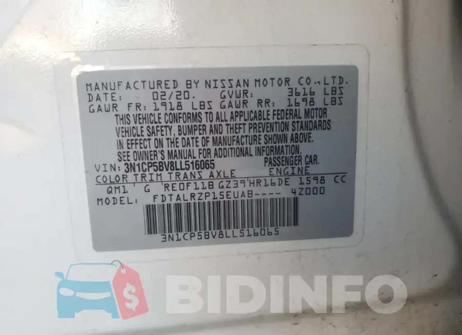 3N1CP5BV8LL516065 Photo# 12