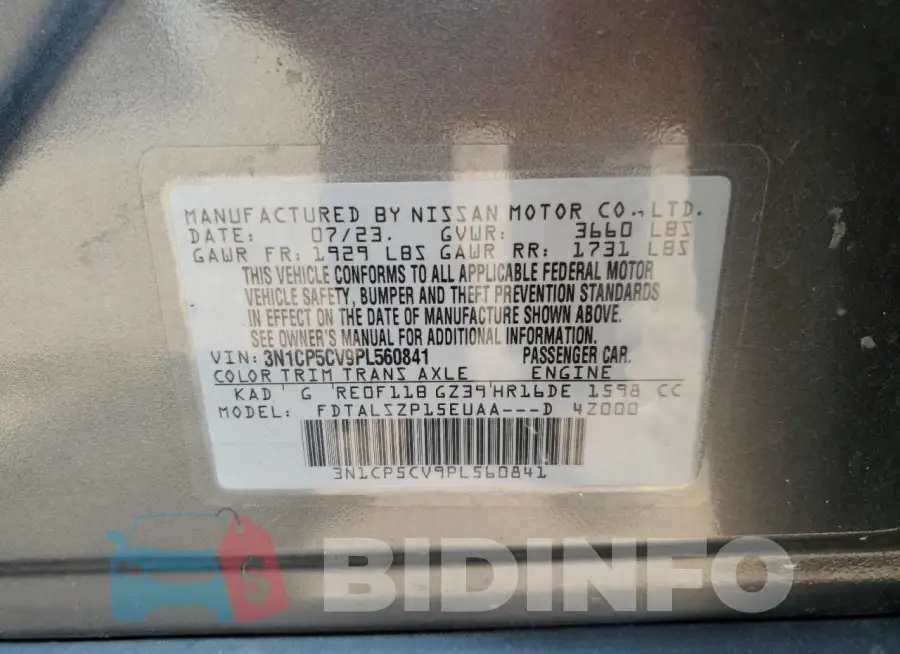 3N1CP5CV9PL560841 Photo# 13