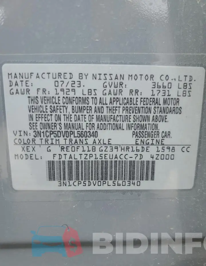 3N1CP5DV0PL560340 Photo# 13
