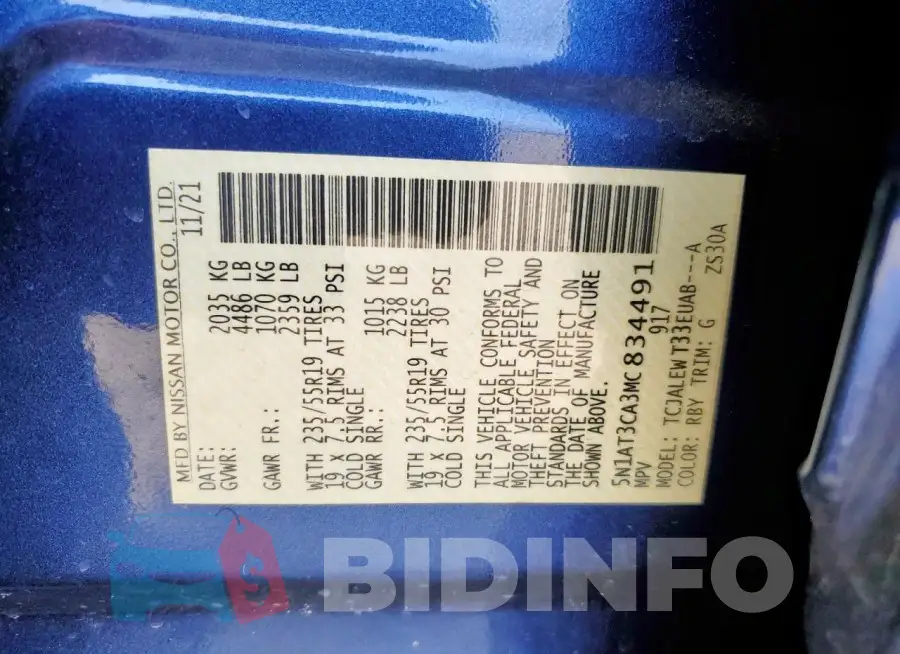 5N1AT3CA3MC834491 Photo# 13