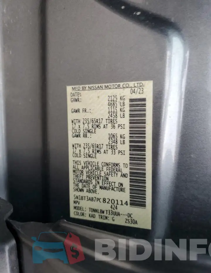 5N1BT3AB7PC820114 Photo# 14