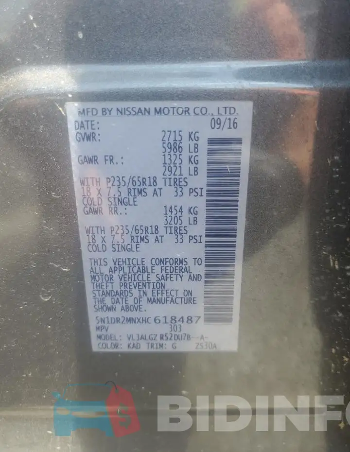 5N1DR2MNXHC618487 Photo# 13