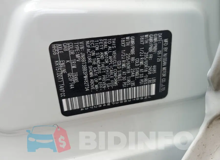 JN8BT3BB3PW482734 Photo# 14