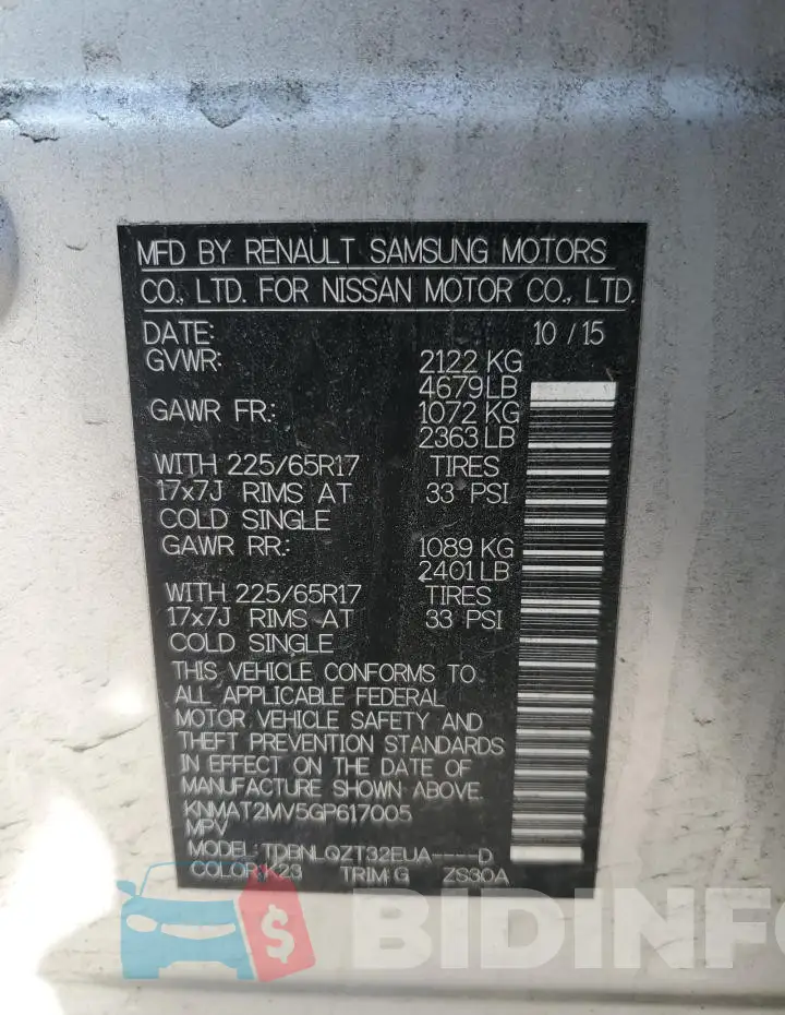 KNMAT2MV5GP617005 Photo# 13