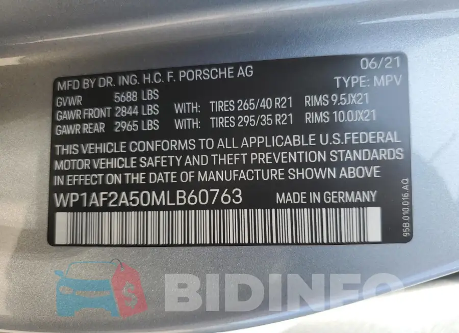 WP1AF2A50MLB60763 Photo# 14