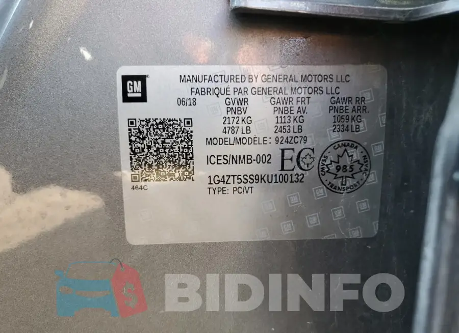 1G4ZT5SS9KU100132 Photo# 12