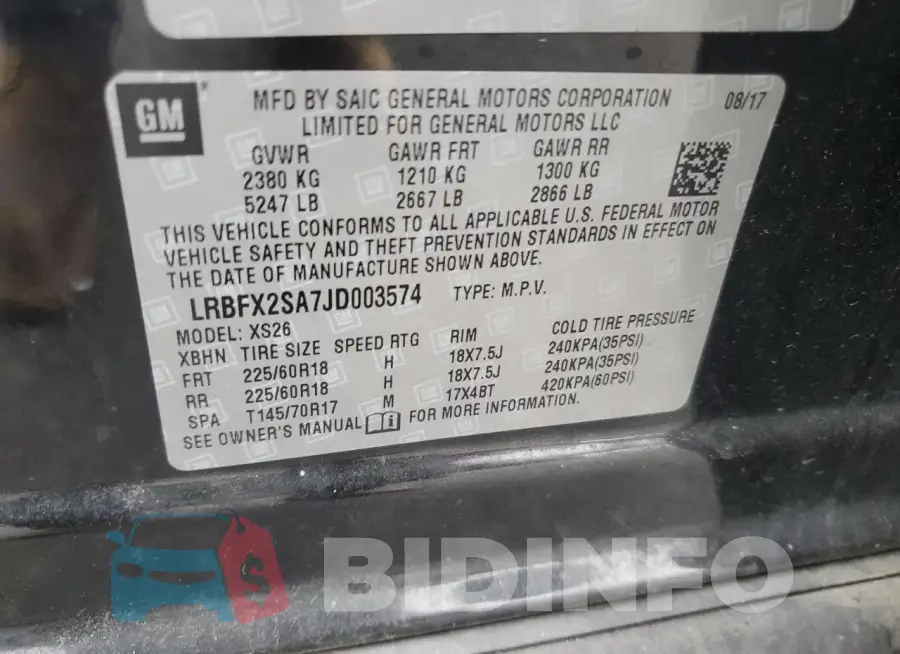 LRBFX2SA7JD003574 Photo# 13