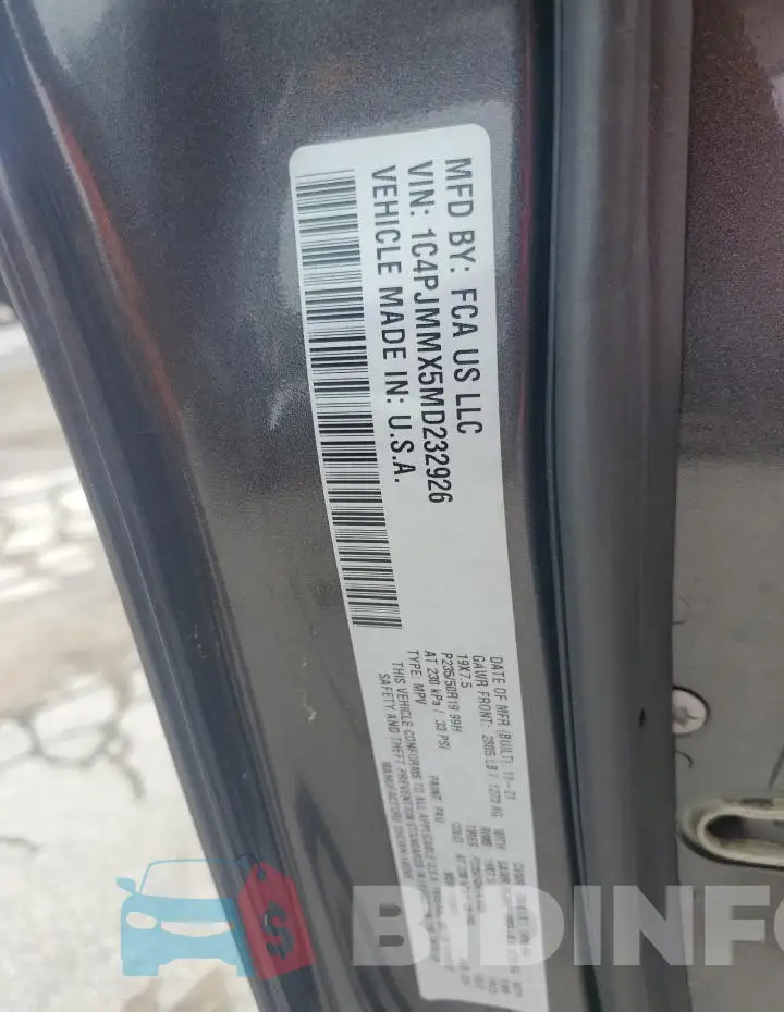 1C4PJMMX5MD232926 Photo# 12