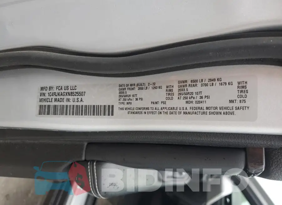 1C4RJKAGXN8525507 Photo# 13