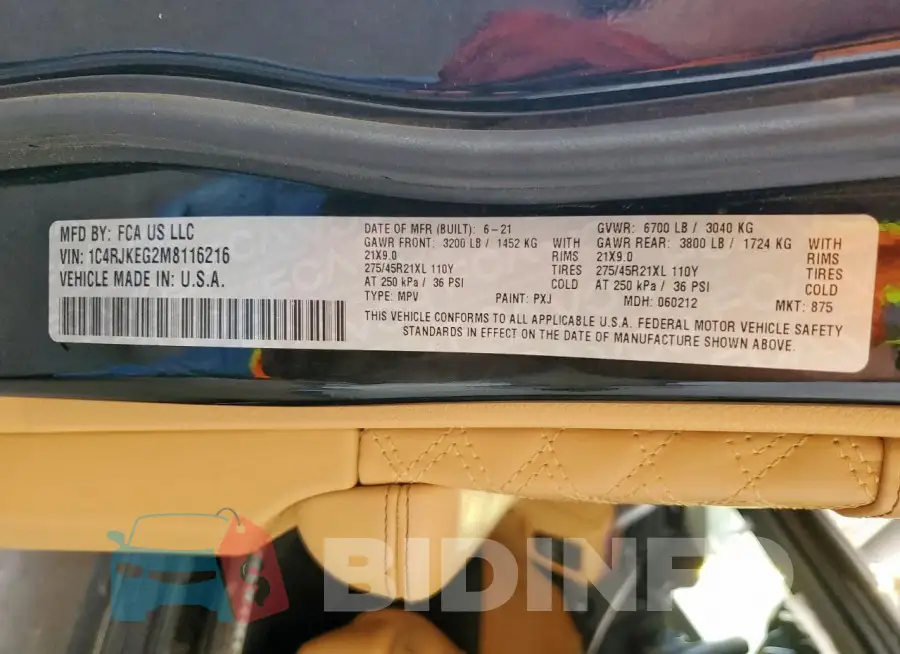 1C4RJKEG2M8116216 Photo# 13