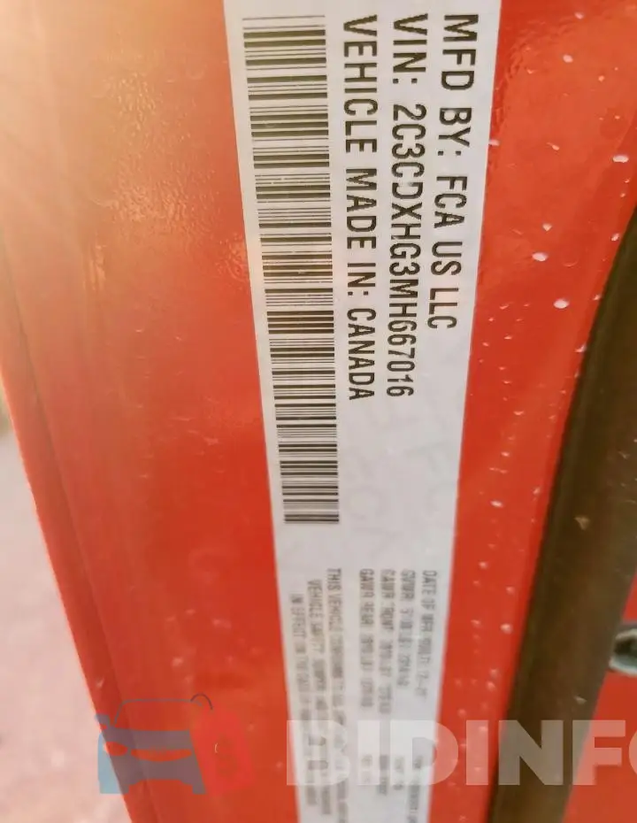 2C3CDXHG3MH667016 Photo# 12