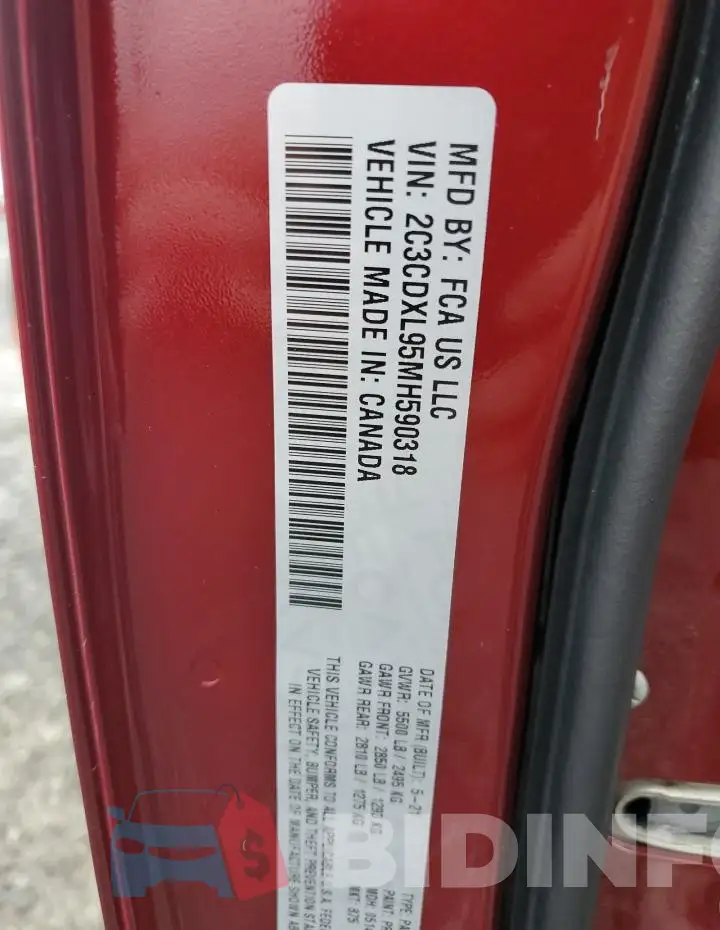 2C3CDXL95MH590318 Photo# 12