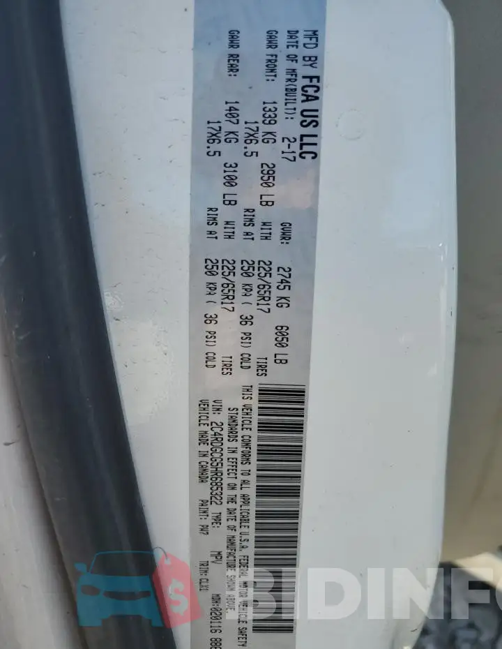 2C4RDGCG5HR685322 Photo# 13