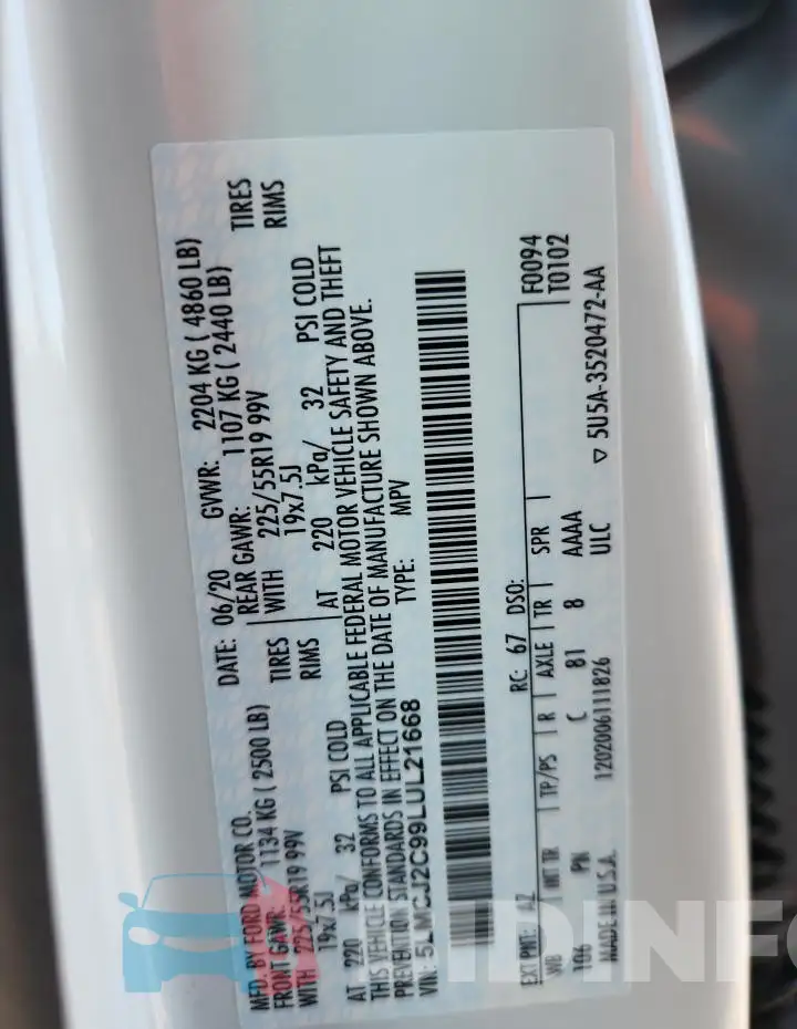 5LMCJ2C99LUL21668 Photo# 13