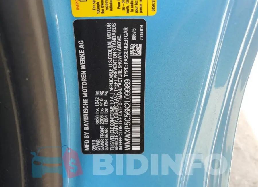 WMWXP5C56K2L09989 Photo# 12