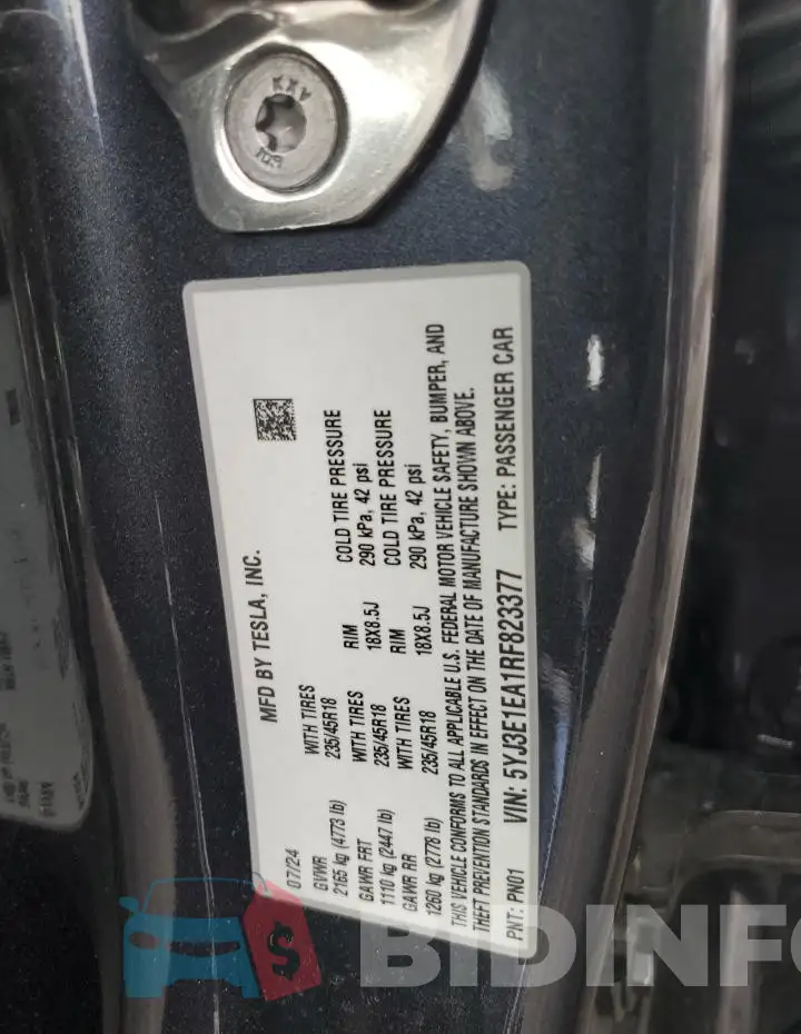 5YJ3E1EA1RF823377 Photo# 12