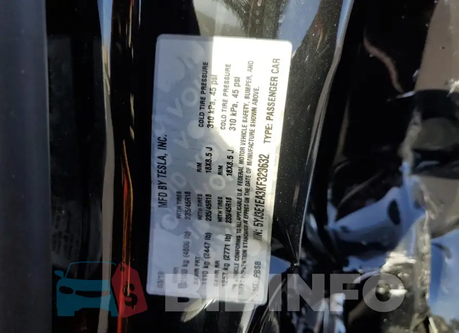 5YJ3E1EA3KF323632 Photo# 12