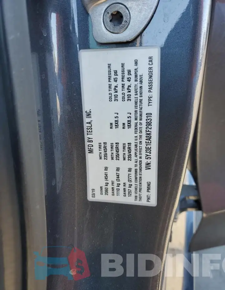 5YJ3E1EA8KF298310 Photo# 12