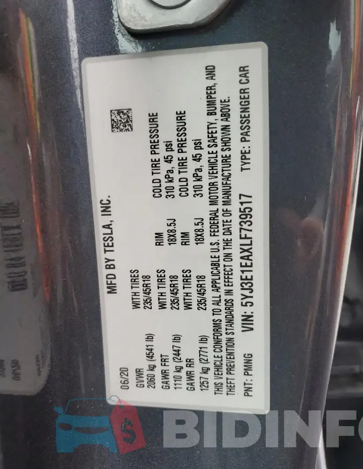 5YJ3E1EAXLF739517 Photo# 12