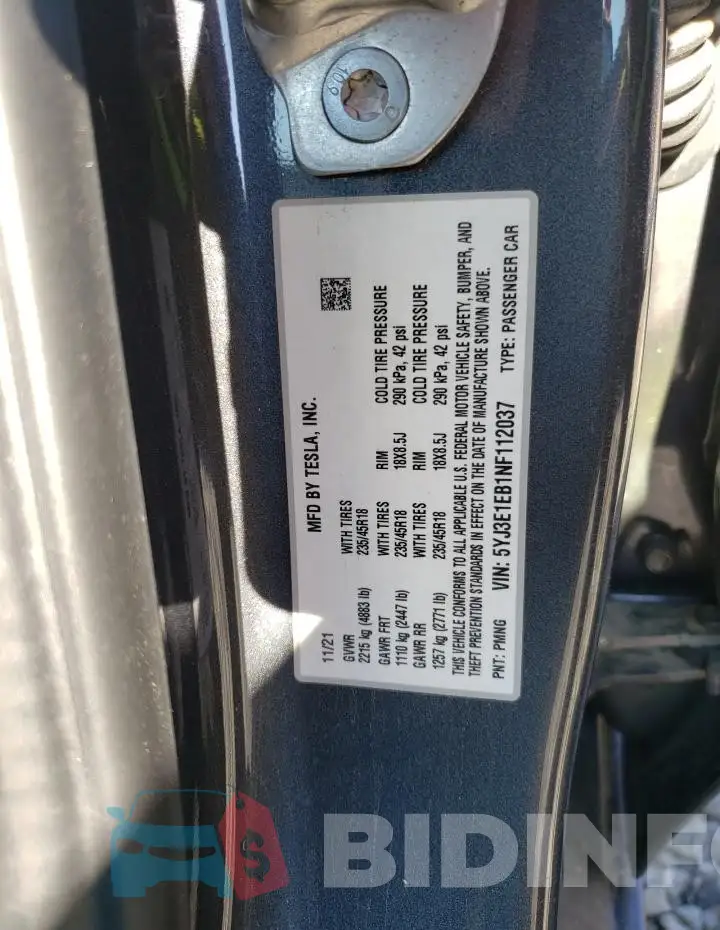 5YJ3E1EB1NF112037 Photo# 12