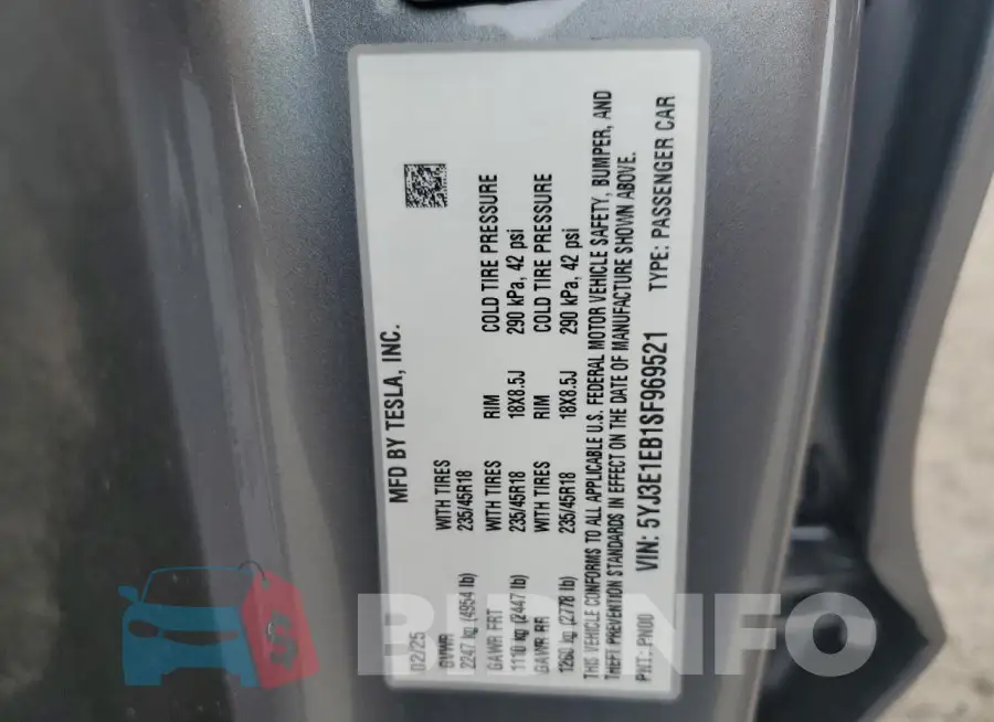 5YJ3E1EB1SF969521 Photo# 12