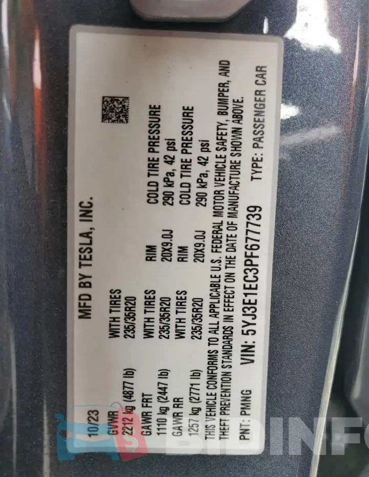 5YJ3E1EC3PF677739 Photo# 12