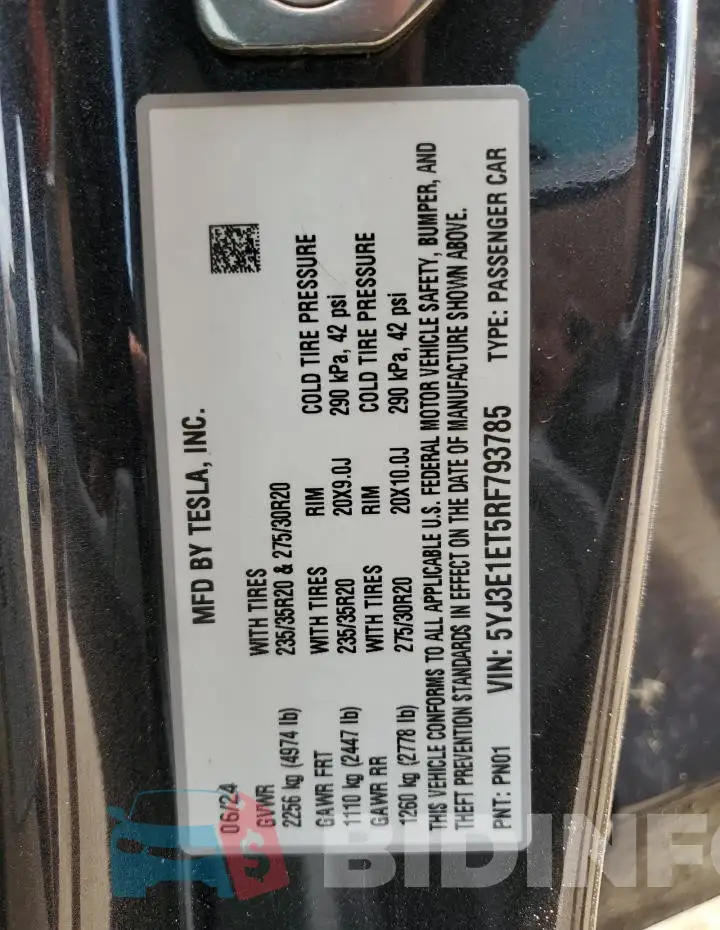 5YJ3E1ET5RF793785 Photo# 12
