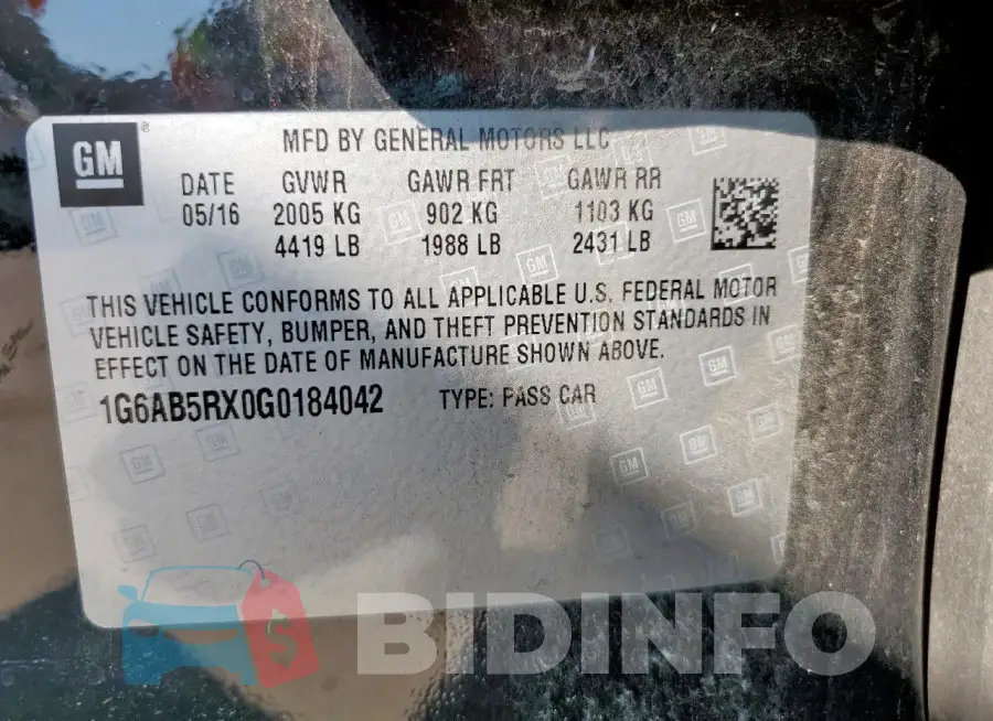 1G6AB5RX0G0184042 Photo# 12