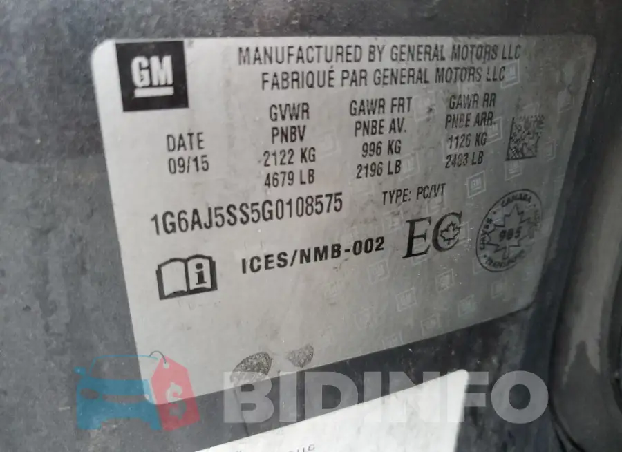 1G6AJ5SS5G0108575 Photo# 12