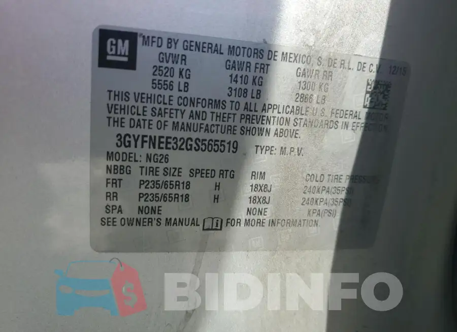 3GYFNEE32GS565519 Photo# 13