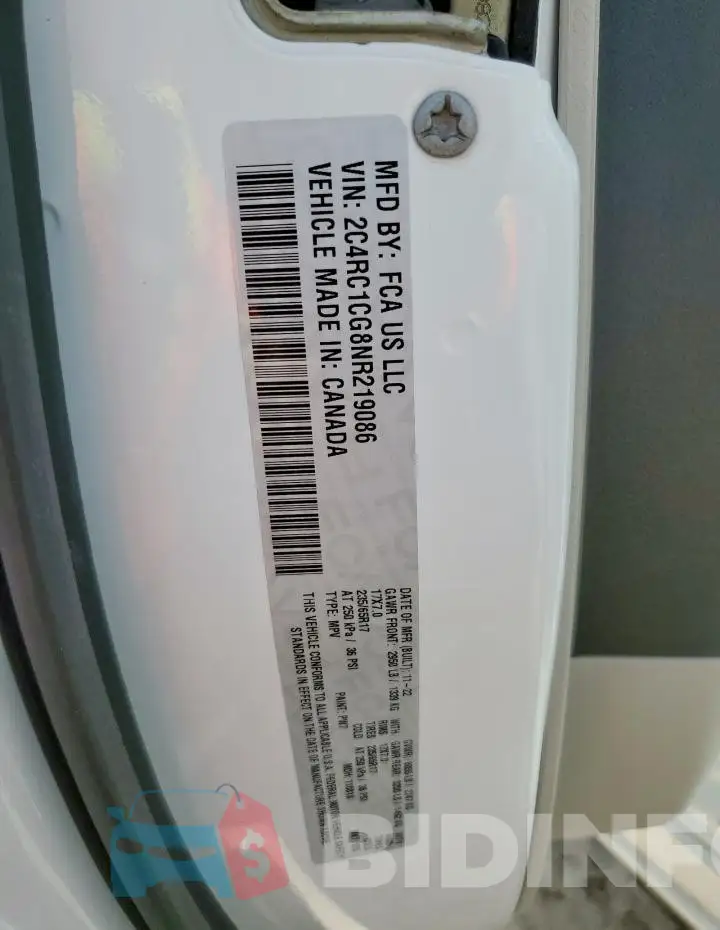 2C4RC1CG8NR219086 Photo# 14