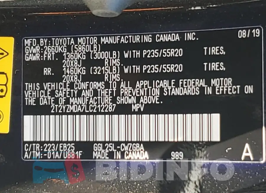 2T2YZMDA7LC212287 Photo# 14