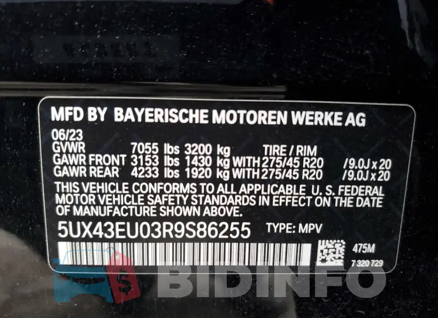 5UX43EU03R9S86255 Photo# 14