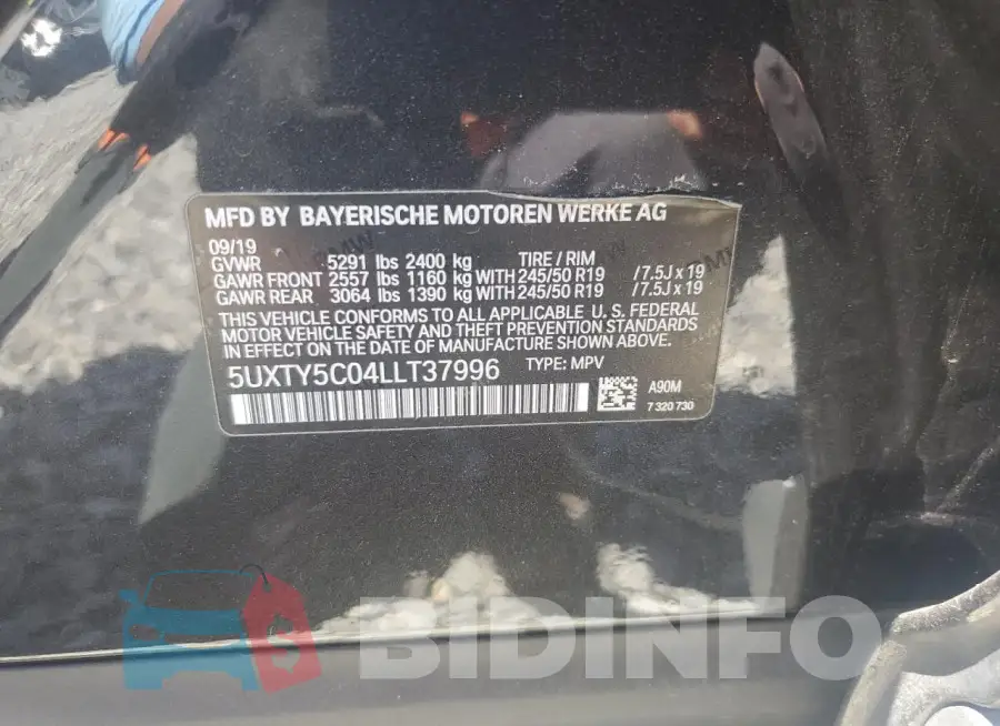 5UXTY5C04LLT37996 Photo# 14